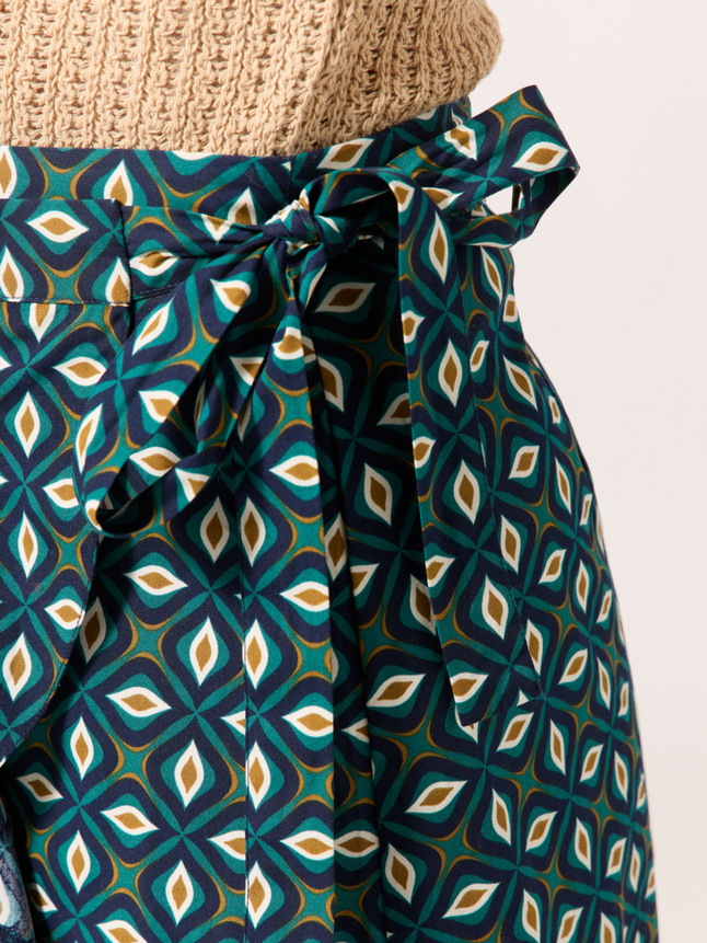 Jupe midi portefeuille 100% coton