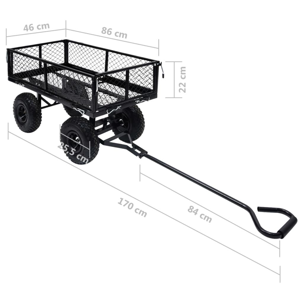 vidaXL Tuinhandtrolley Zwart 250 kg