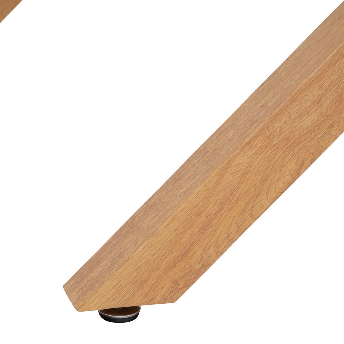 TABLE A DINER JOREL VERRE METAL EFFET CHENE 180X90CM
