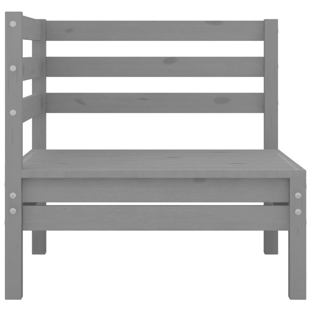 Salon de jardin meuble d'extérieur ensemble de mobilier 4 pièces gris bois de pin massif