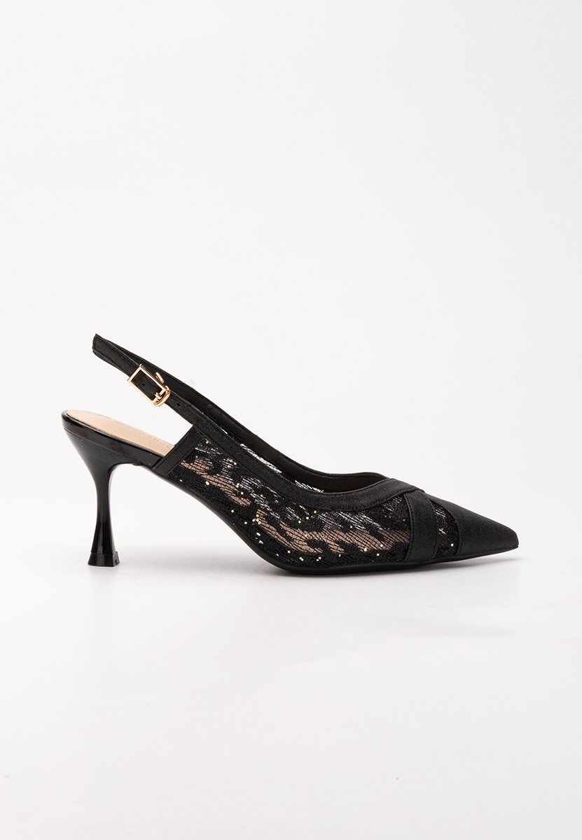 Chaussures slingback noirs Henriette