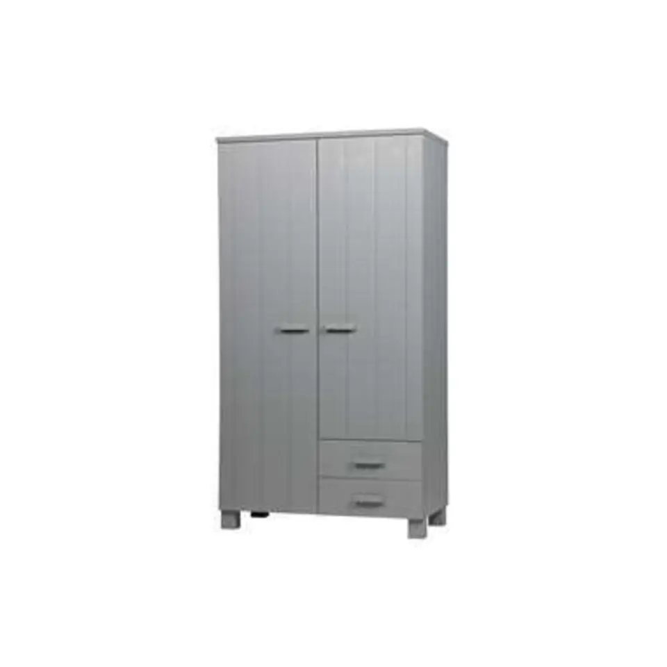 WOOOD Dennis Kast Met Laden - Grenen - Betongrijs - 202x111x55