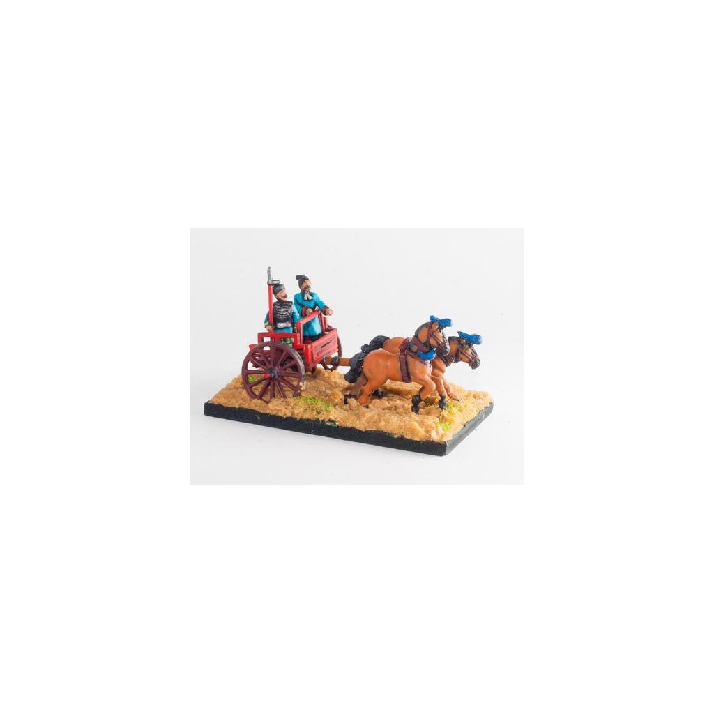 Han Chinese: Two horse chariot with driver and daggeraxeman