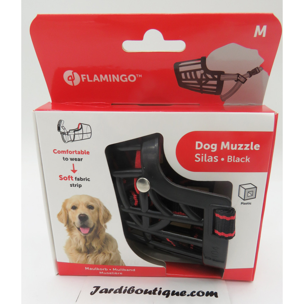 Muselière silas m noir 28 cm 36-47 cm pour chien