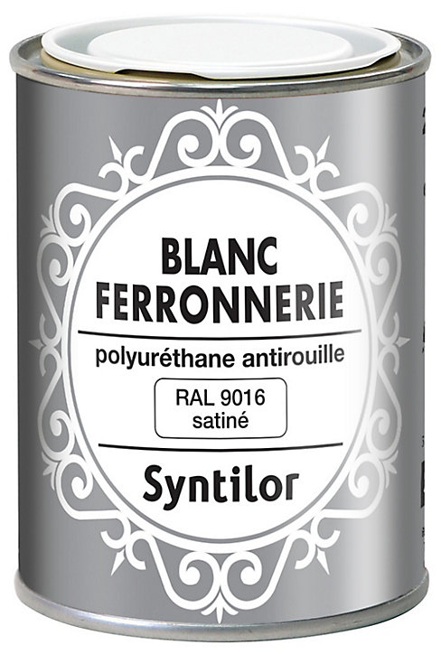 Peinture extérieure fer antirouille blanc satiné Syntilor 250 ml