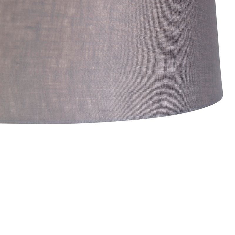 Hanglamp staal met linnen kap donkergrijs 35 cm - Blitz