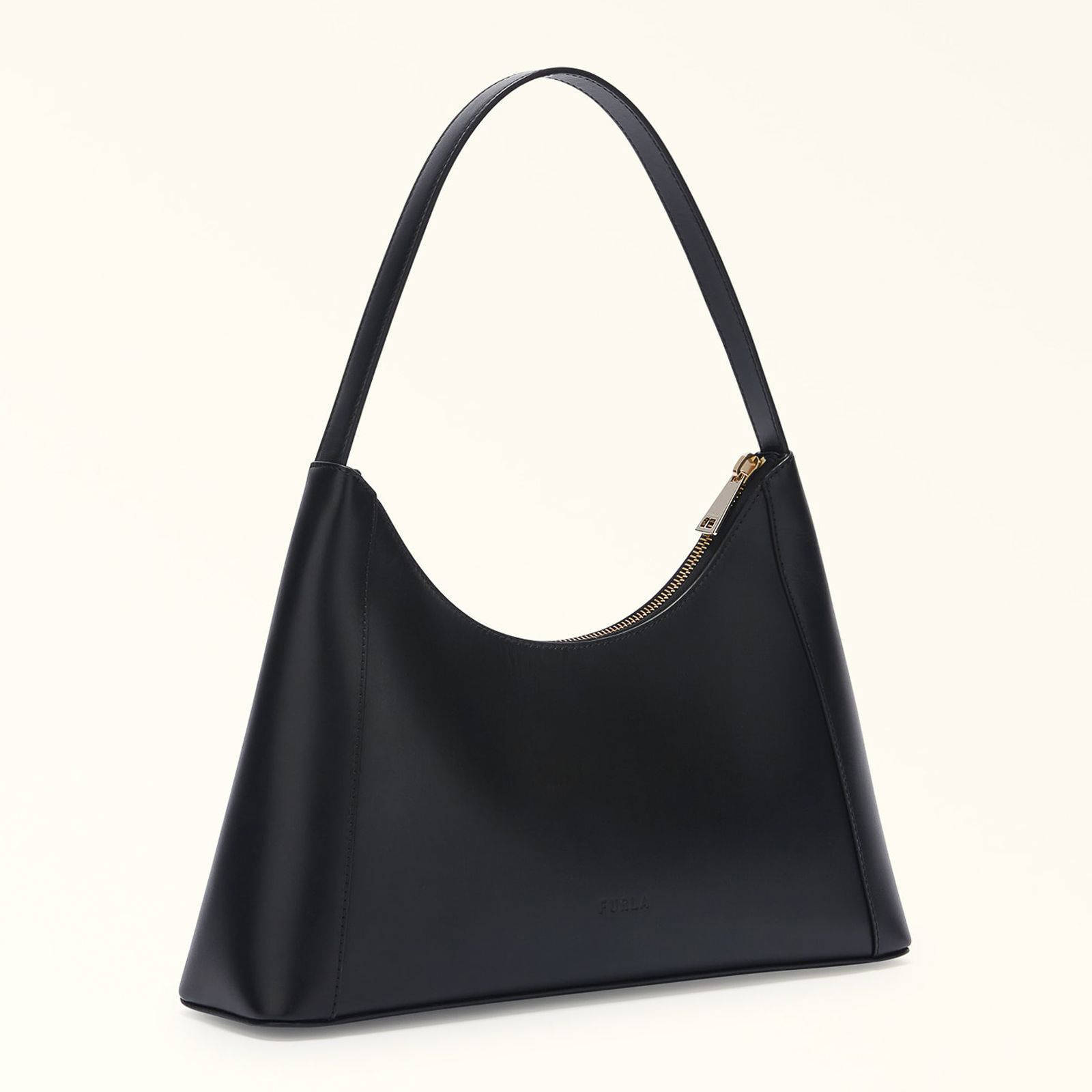 Furla leren schoudertas Diamante S zwart