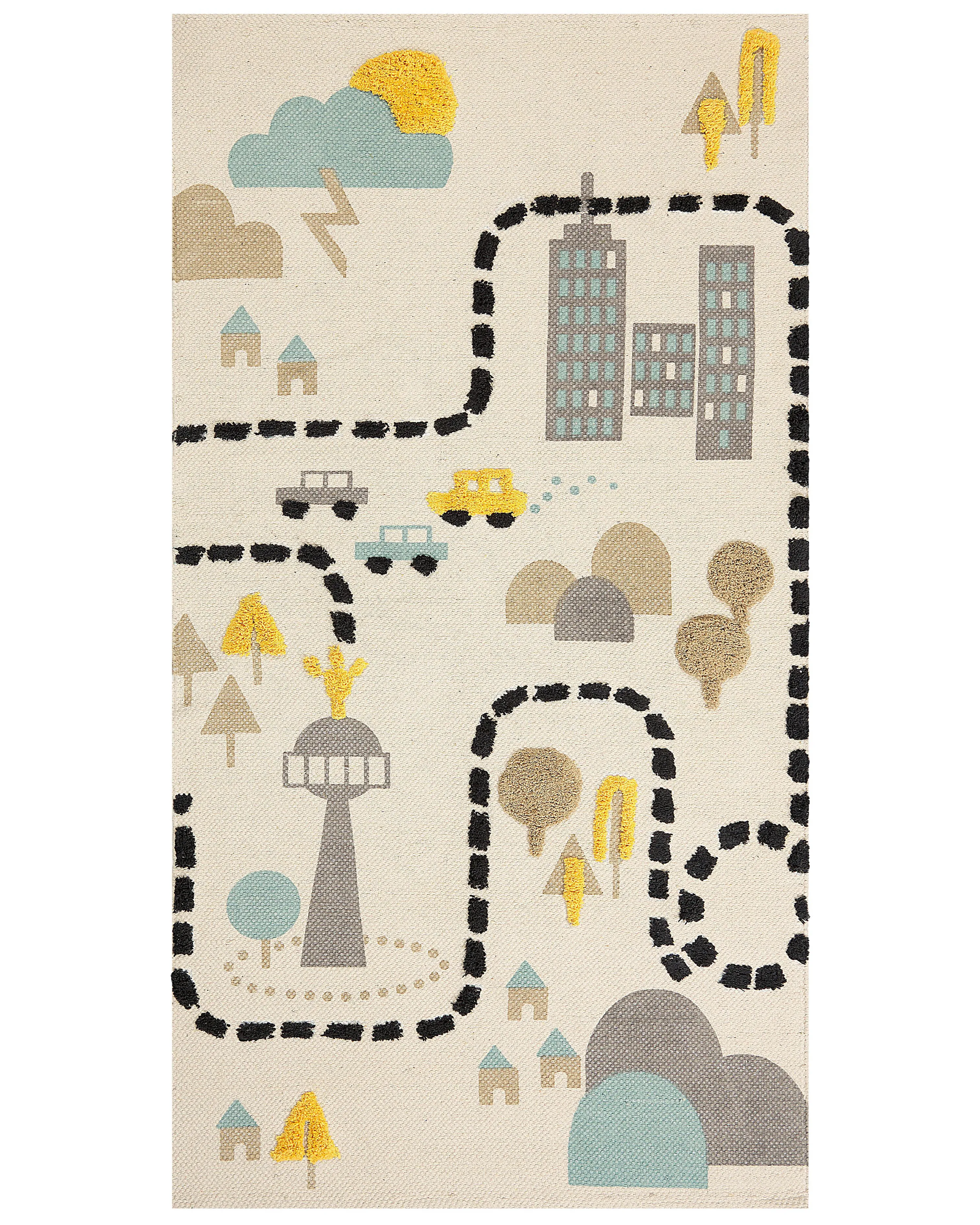 Kindervloerkleed SAZAK Meerkleurig 80 x 150 cm Katoen