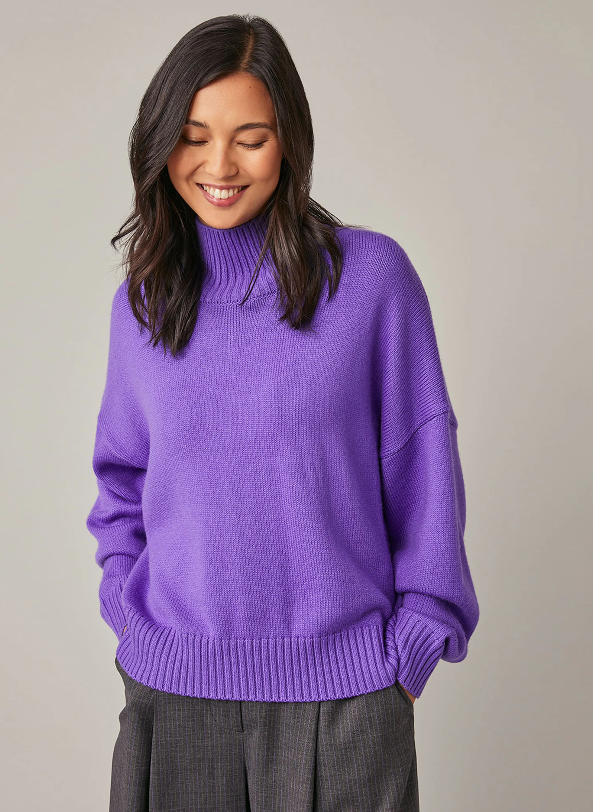ENOCE - Pull oversize à col montant | Violet