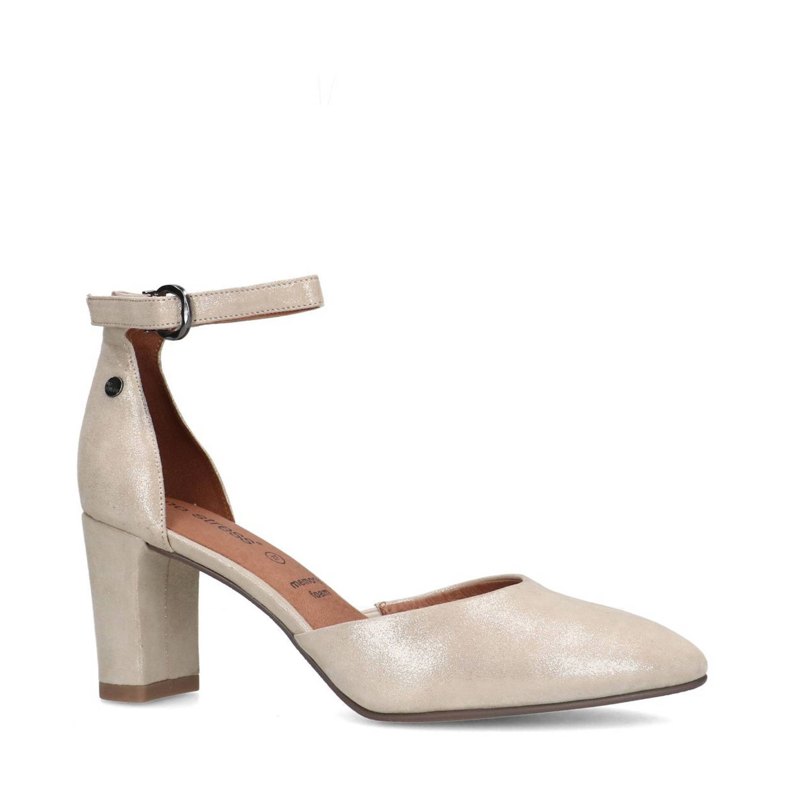 No Stress leren pumps goud