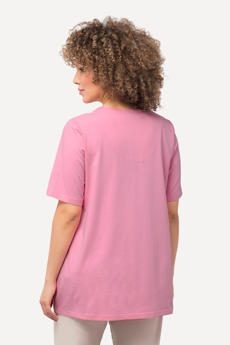 T-Shirt, A-Linie, Tunika-Ausschnitt, Halbarm