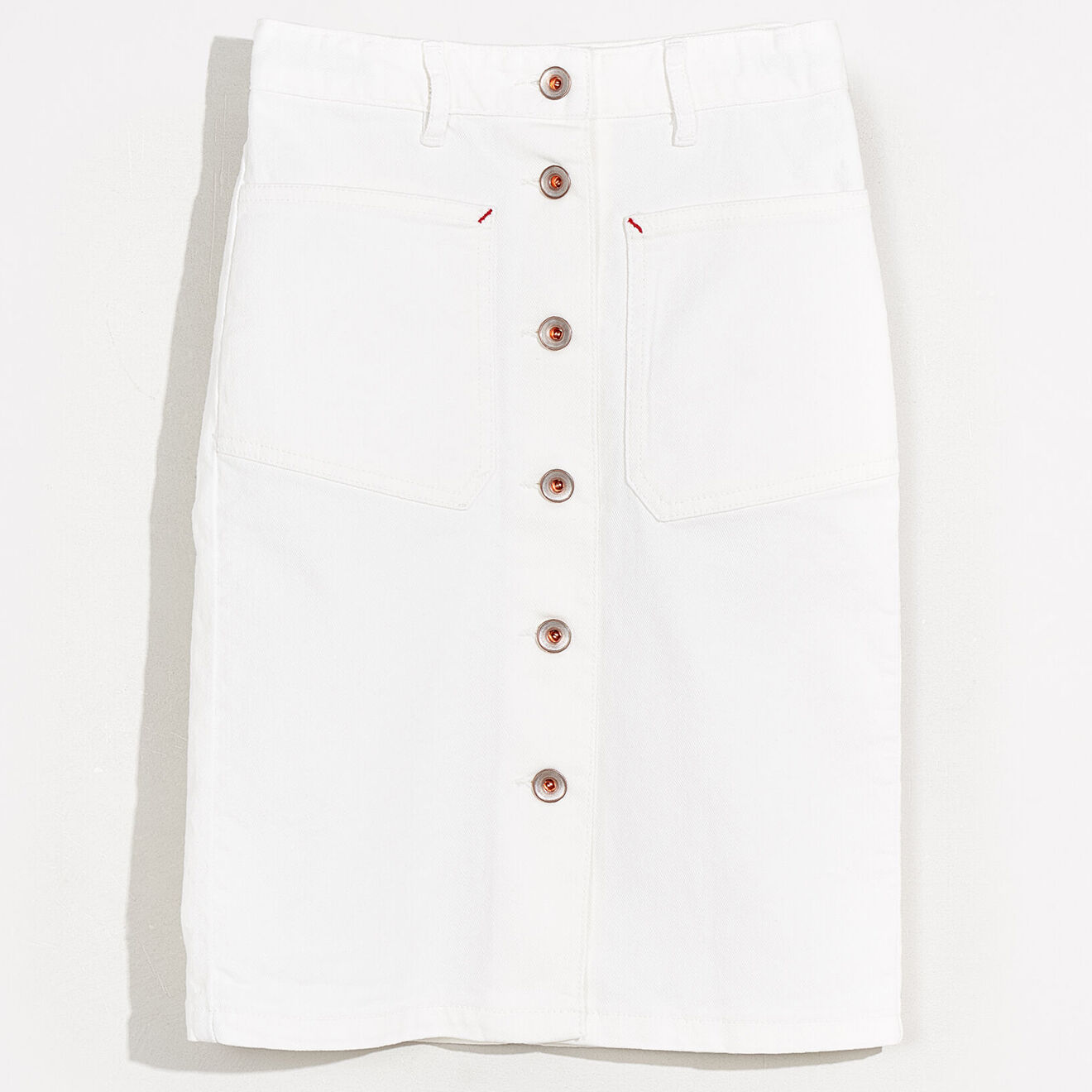 Bellerose Jupe crayon en jean Pepsie blanche