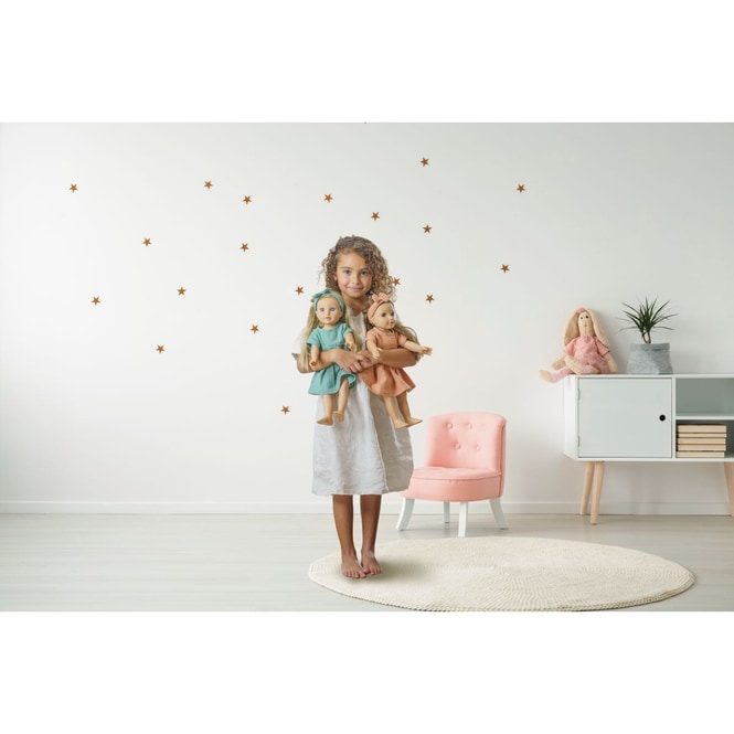 Puppenkleid und Stirnband - Musselin - Größe 35 - 45 cm