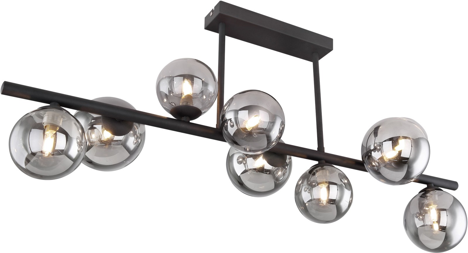 LED-Deckenlampe - schwarz matt - Metall - 80 cm breit