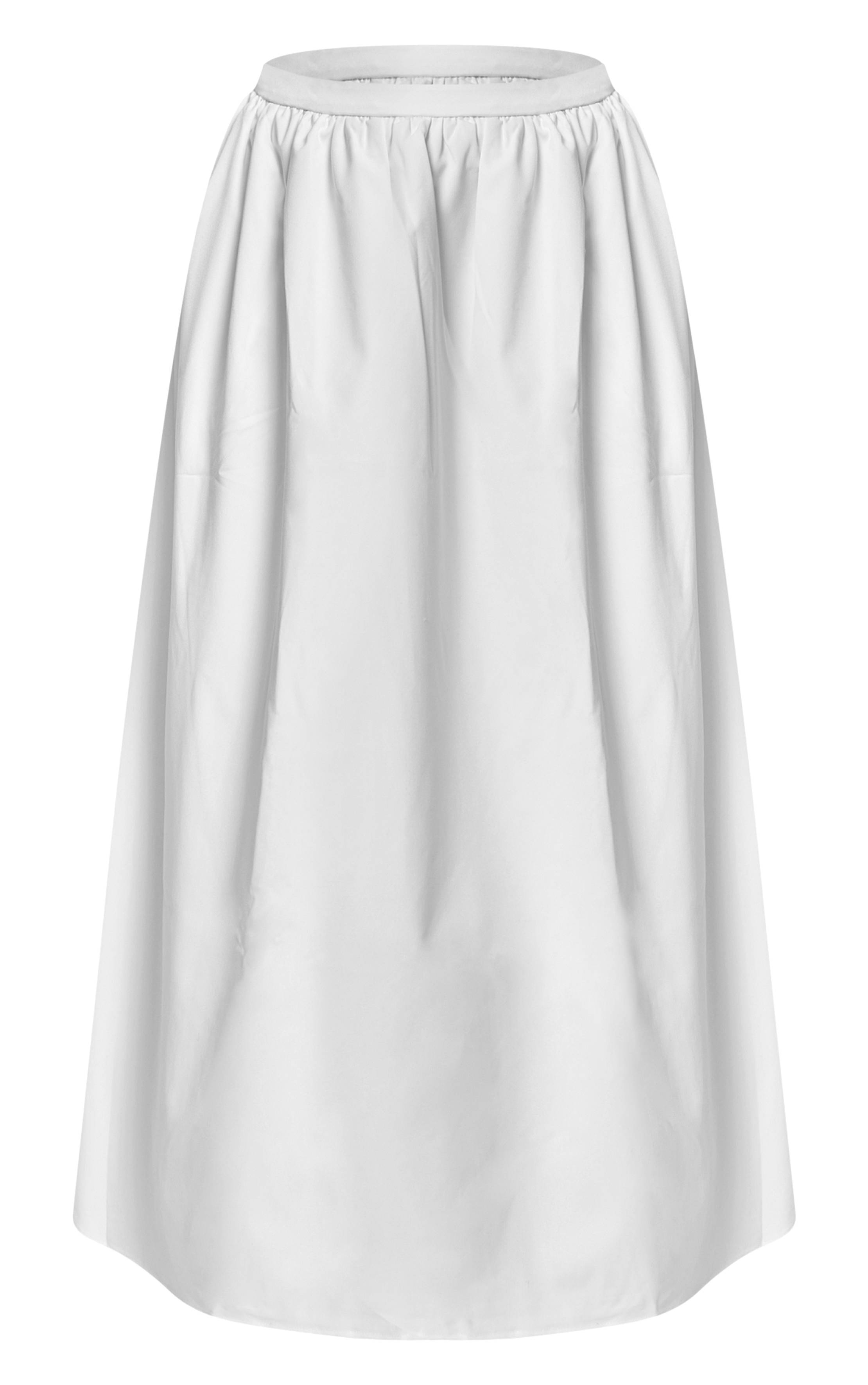 Blanc Jupe Longue Plissée Grande Taille Avec Bande Tissée Coordonnée