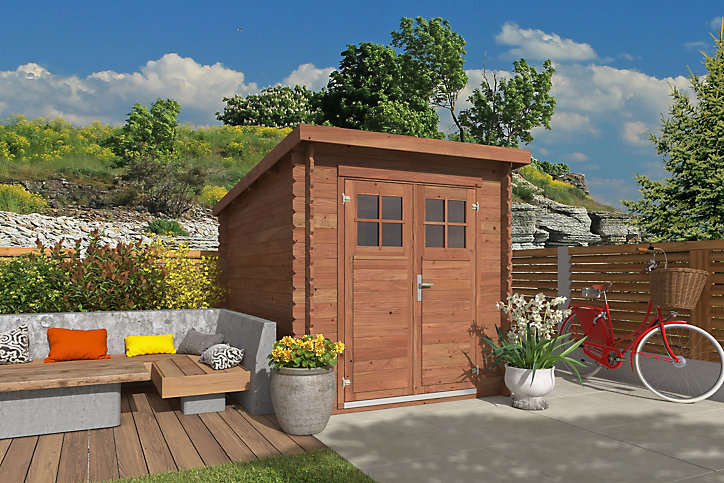 Abri de jardin Hoteo autoclavé en bois Ep. 28 mm surface extérieure 6,7 m²