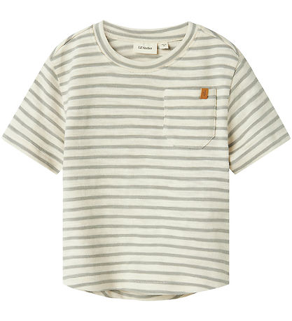 Lil' Atelier T-Shirt - Strick - NmmDenji - Forest Nebel m. Strei