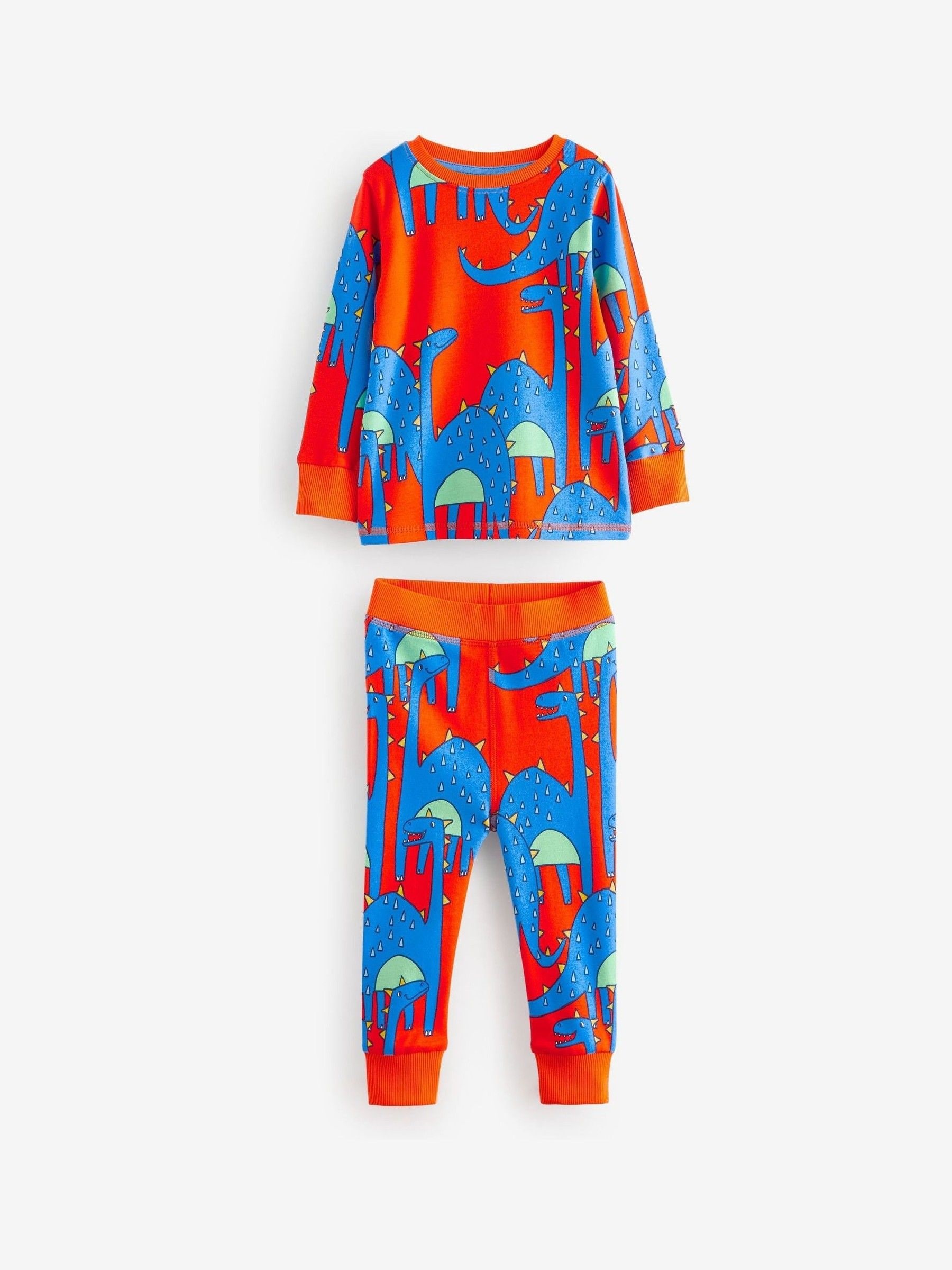 Felkleurig met dinosaurusprint - Verpakking van 3 knusse pyjama's (9 mnd-10 jr)