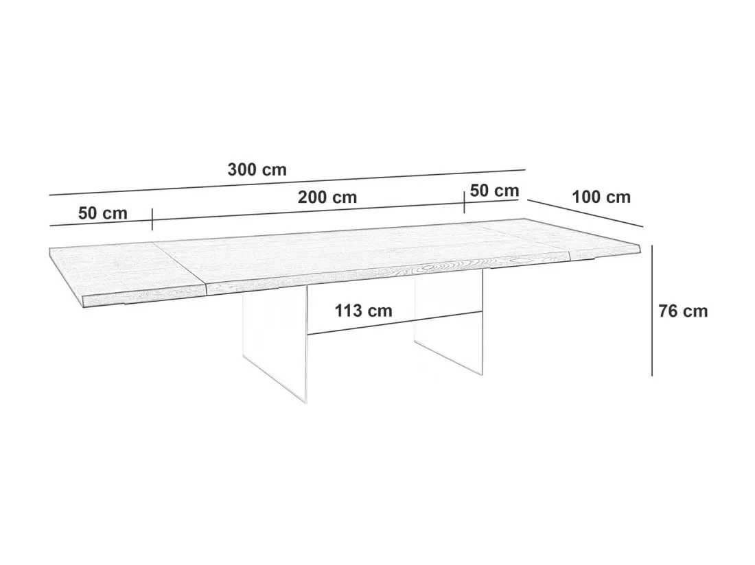 Snooker Table extensible (200/300 x 100 cm) en placage chêne brun