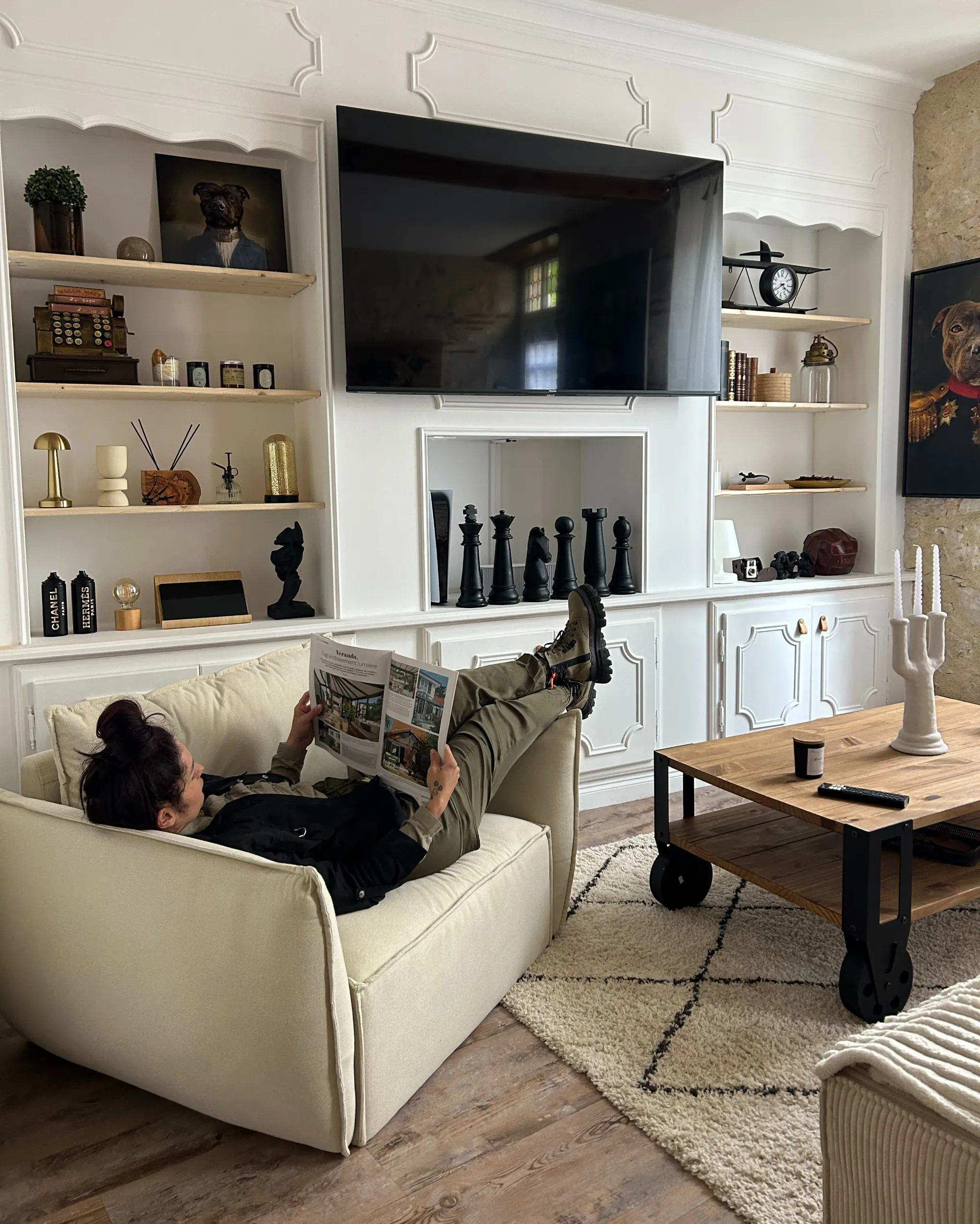 Fauteuil KUNES Stof Lichtbeige