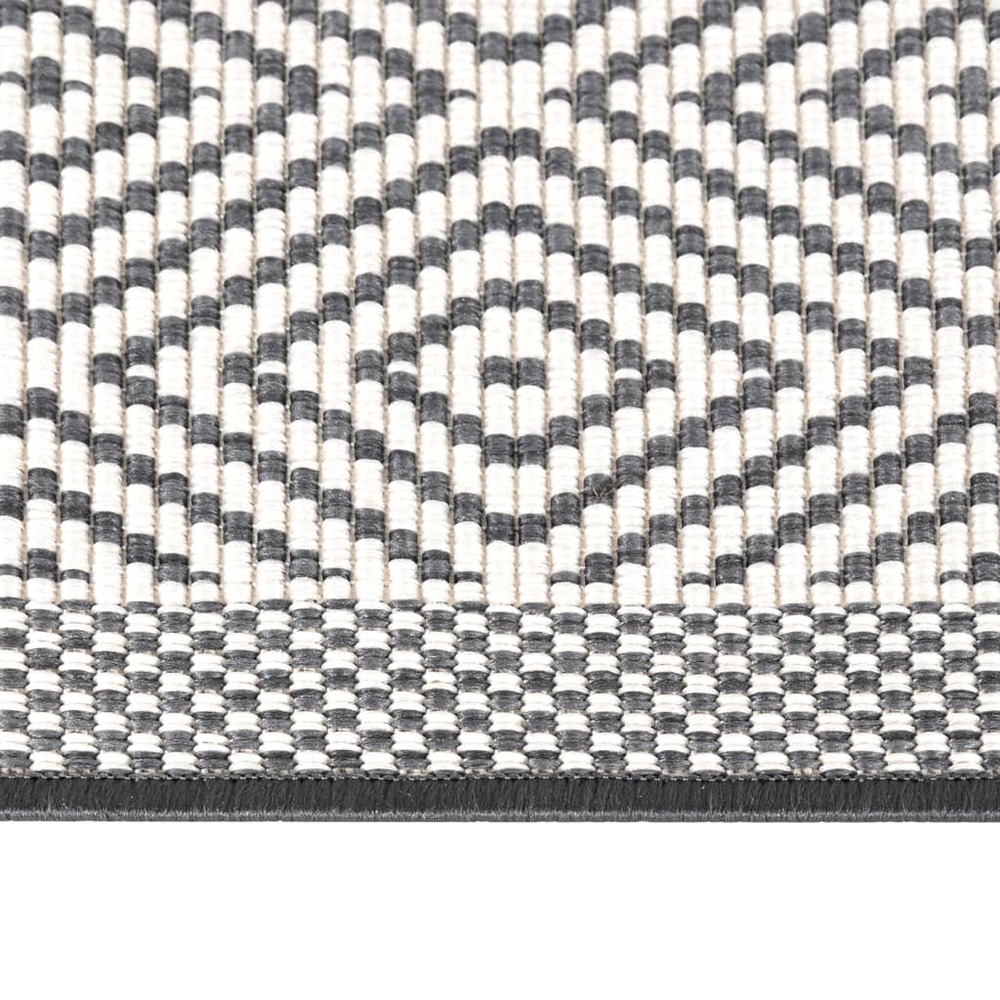 Tapis d'extérieur gris et blanc 100x200 cm design réversible