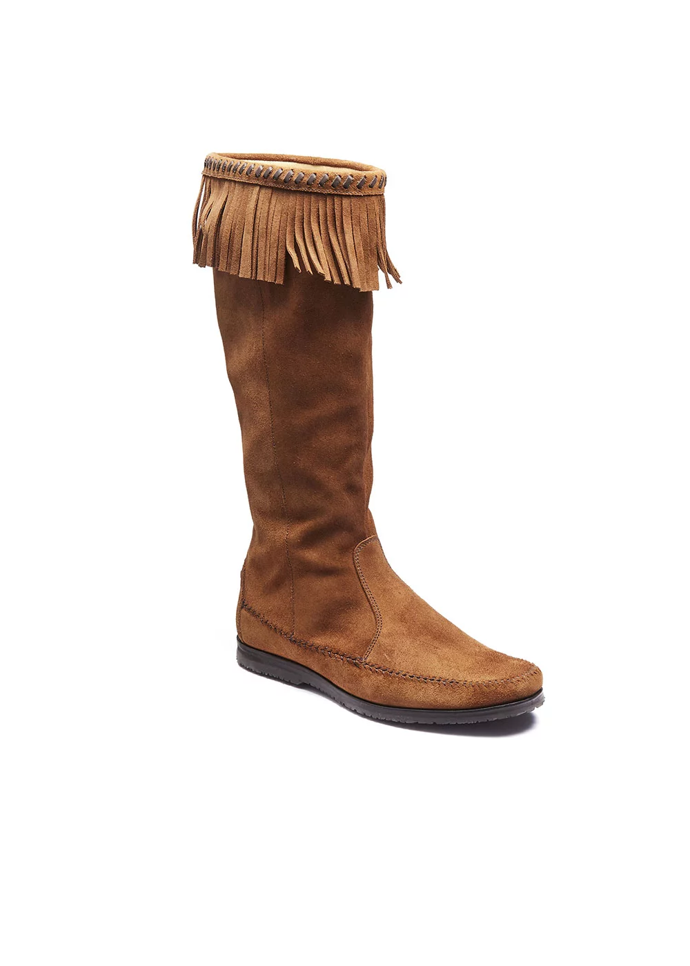 CHEYENNE FRINGE BOOTS VELOURS MARRON