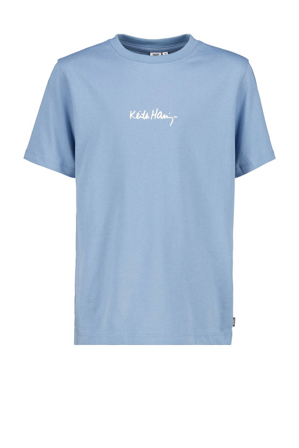 America Today T-shirt met backprint lichtblauw/wit
