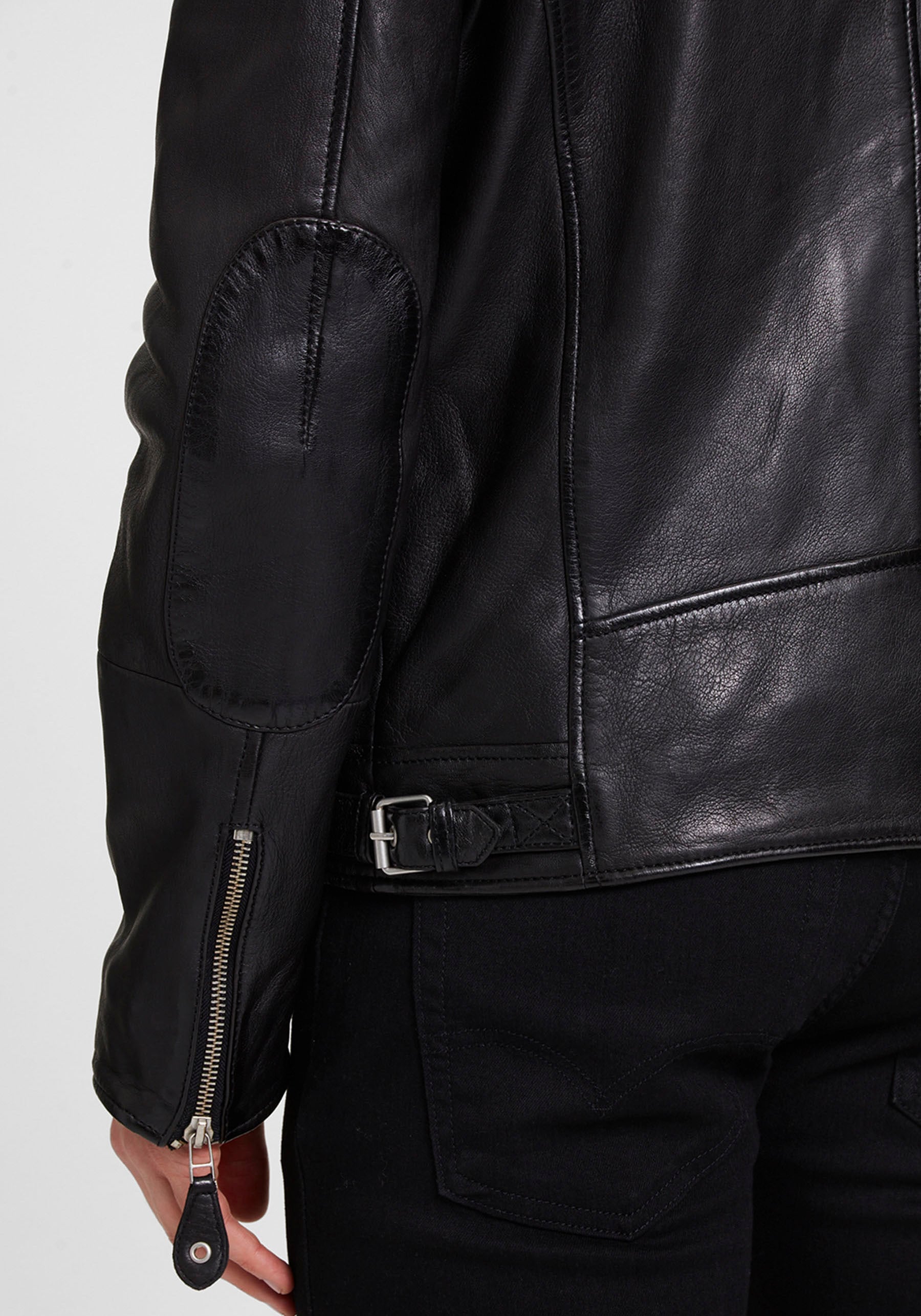 Mauritius Lederjacke »Mavric SF NSLV« im Biker-Style, asymetrischer Reissverschluss, Nieten