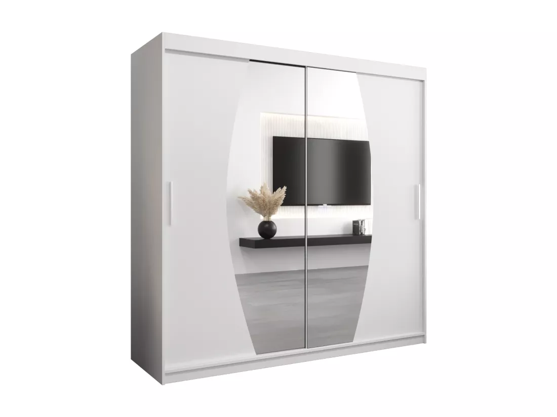 Armoire Elypse À Portes Coulissantes 200/200/62 2 portes (Blanc/Blanc)