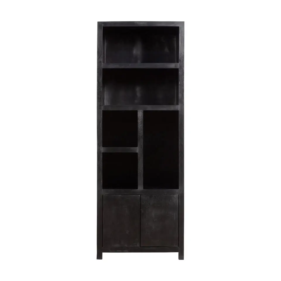 Mangohoutonline - Wandkast Phoenix 80cm 5 Open Vakken, 2 Deuren Rechthoekig