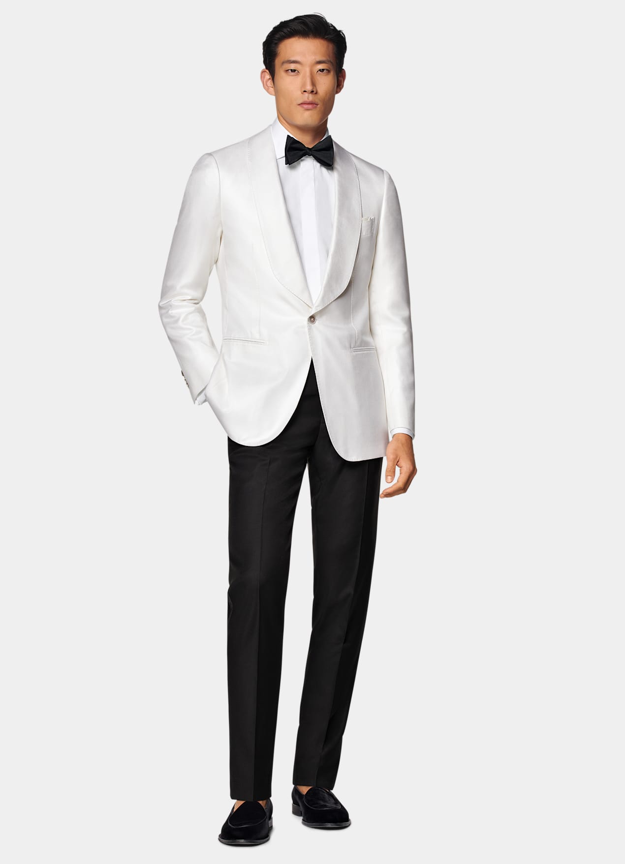 Veste de smoking Havana coupe Tailored blanc cassé