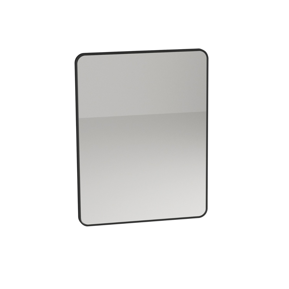 Badstuber Delta witte wastafelset 41x29x70cm met spiegel en zwart plankje