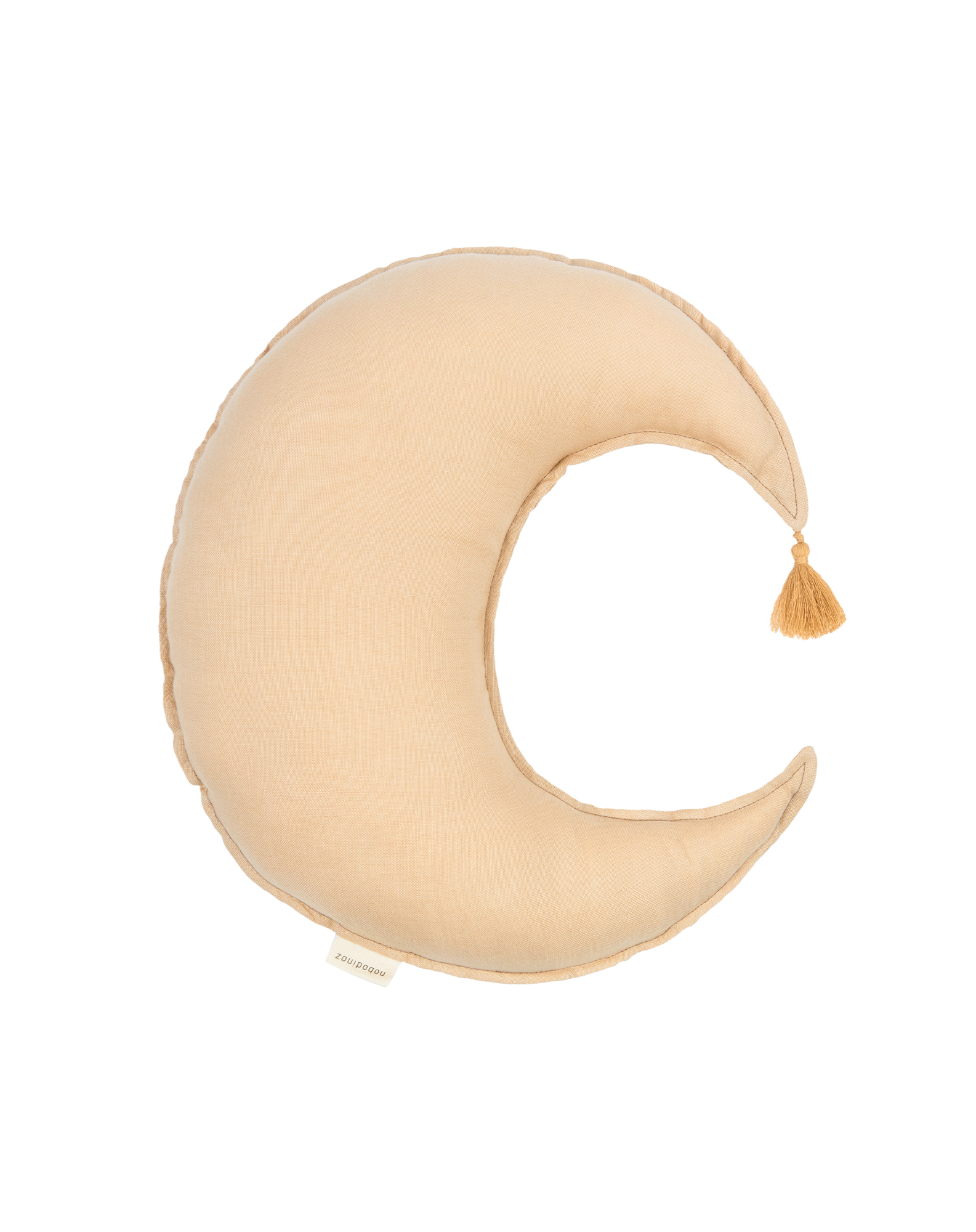Coussin lune l1n0 en lin français lavé | Orange