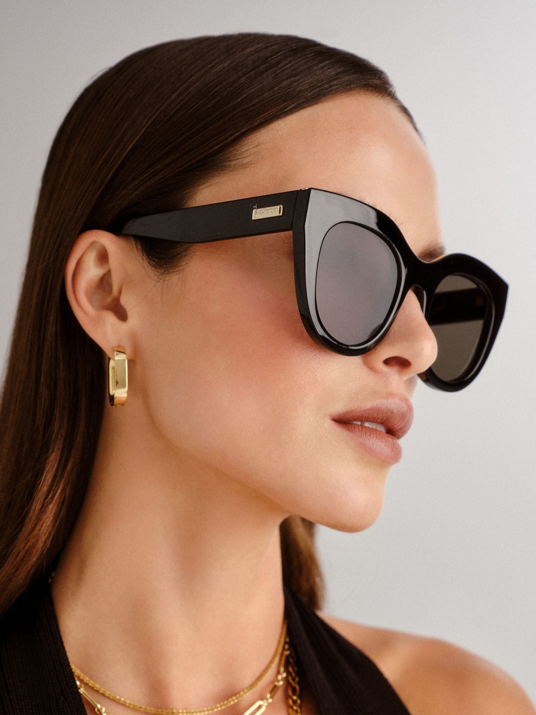 Zwart - Le Specs Air Heart Sunglasses