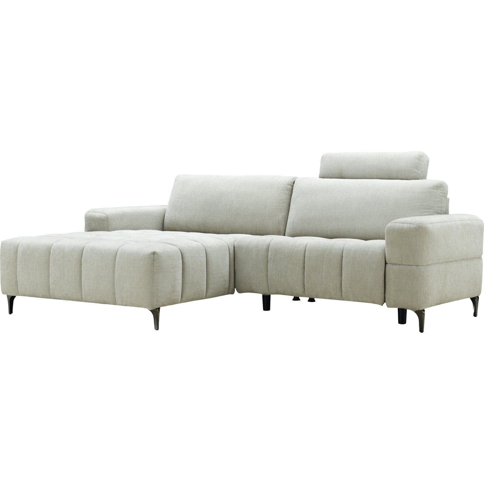 Ecksofa Duala Stoff beige, Recamière links
