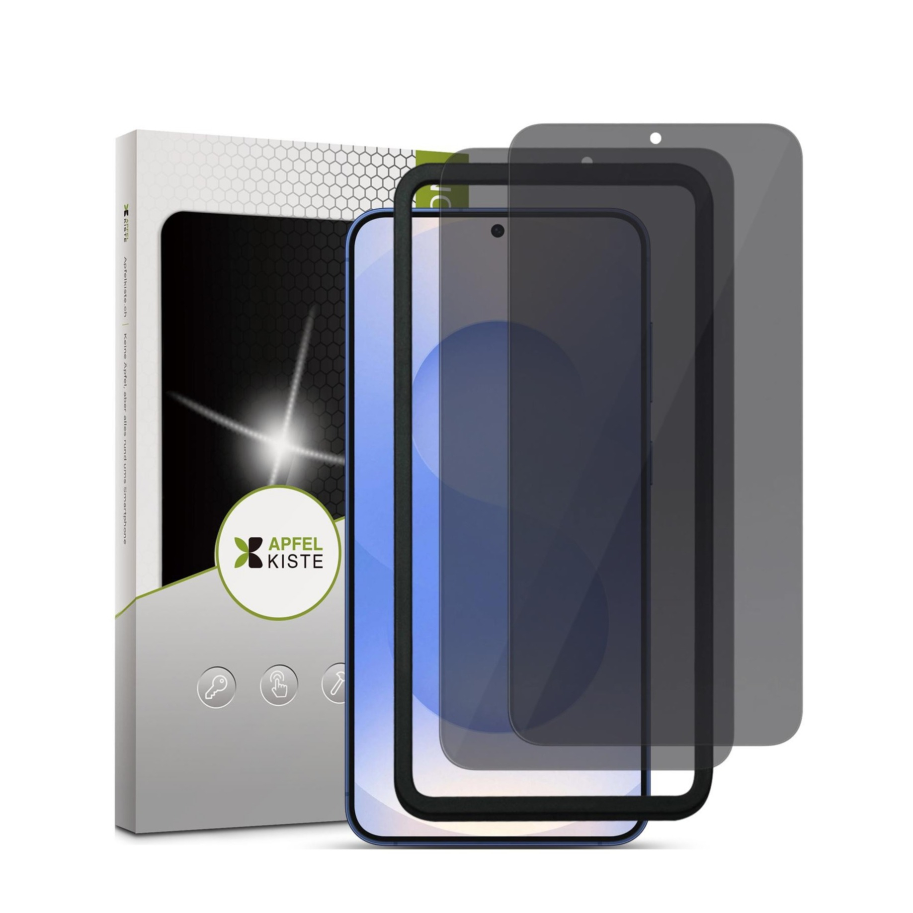 (2er Set) Samsung Galaxy S25 Edge Privacy Panzer Glas Display   Montagerahmen Case Friendly