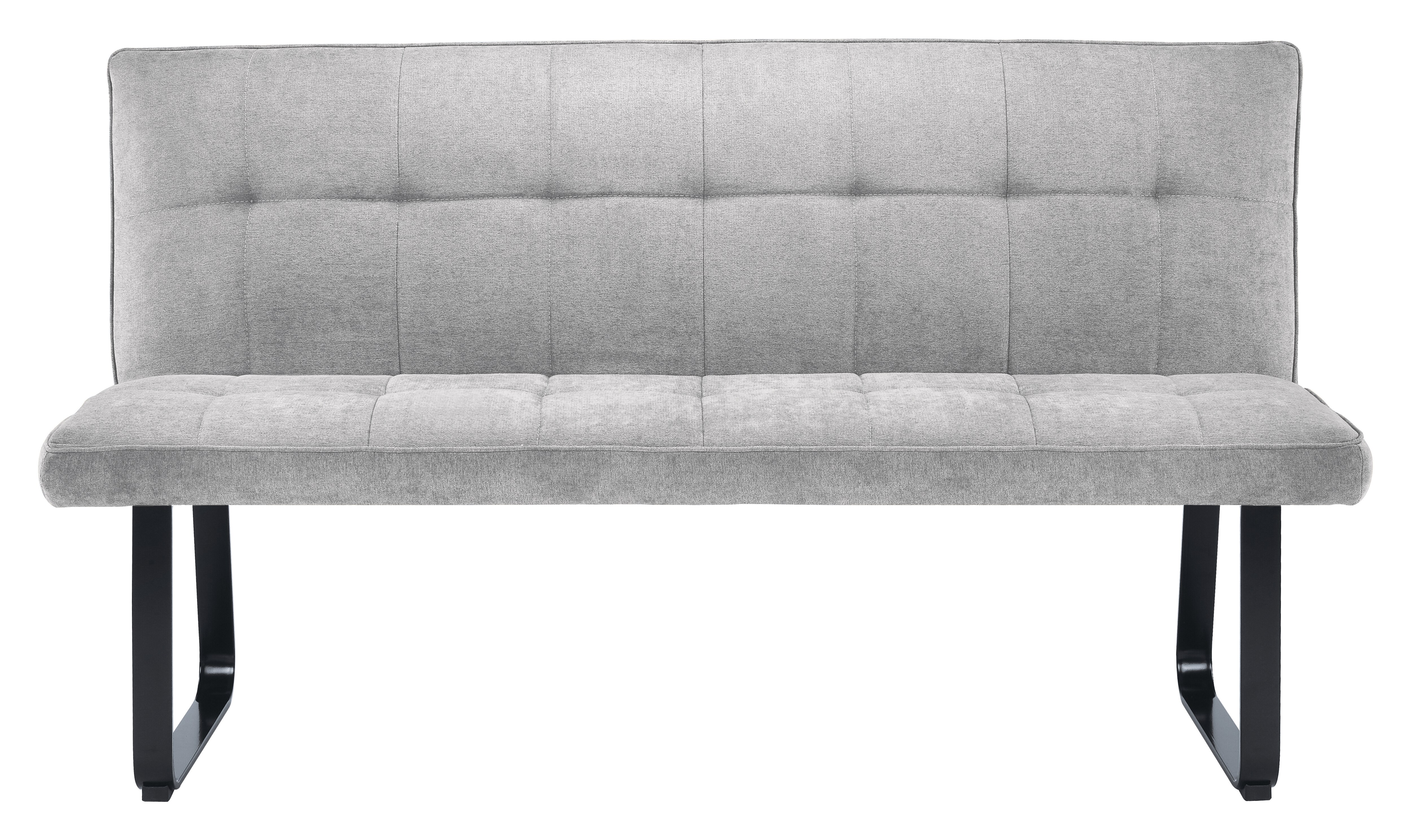 byLIVING Bank TALEA, Breite 160 cm, Bezug hellgrau, Gestell Metall schwarz