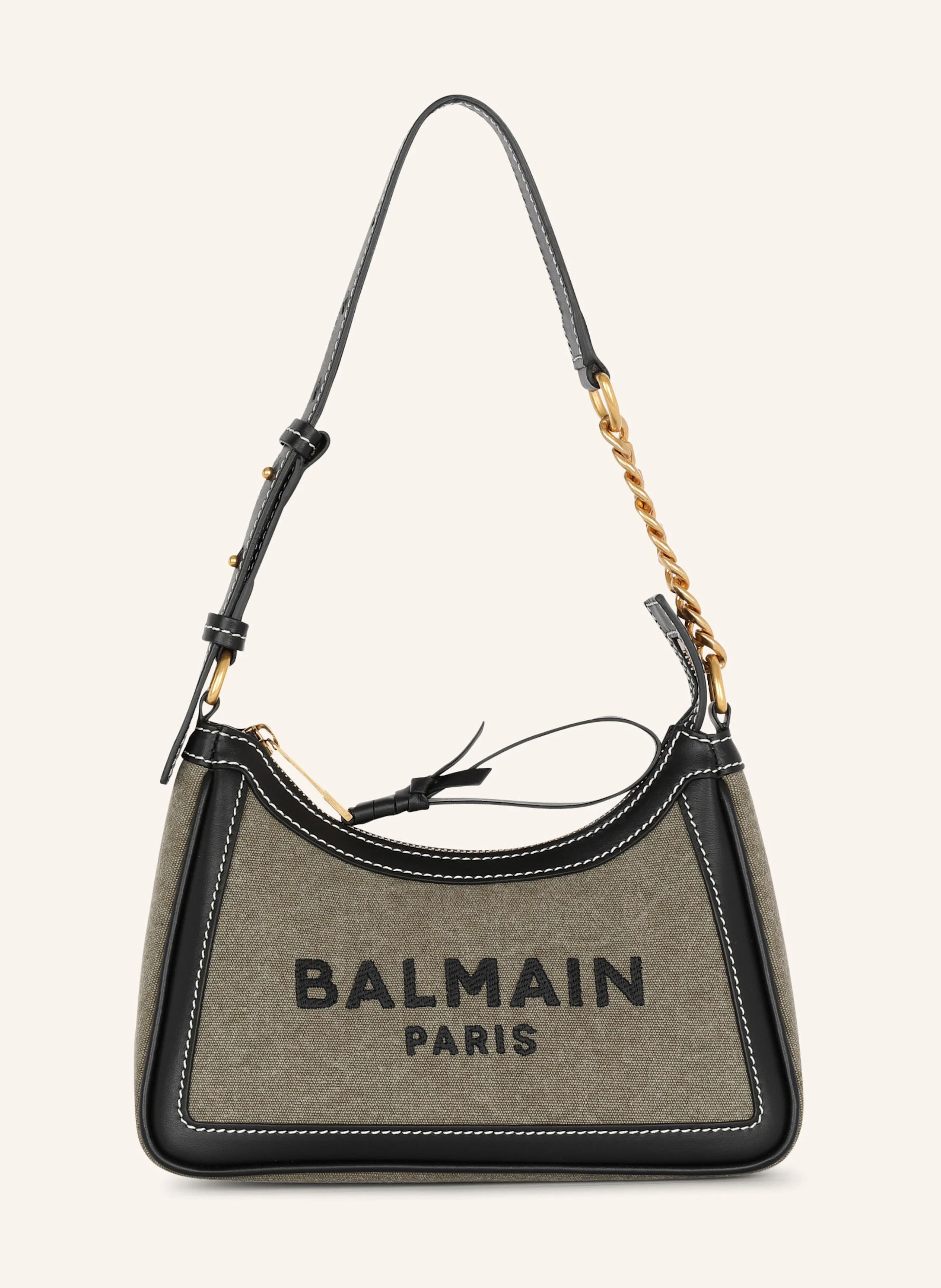 BALMAIN Tasche B-Army aus Canvas mit Ledereinsätzen