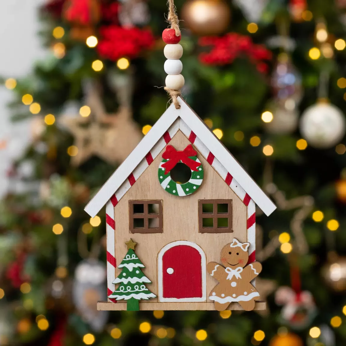 Maison Mlle Pain d'épice à suspendre (H17 cm) Multicolore