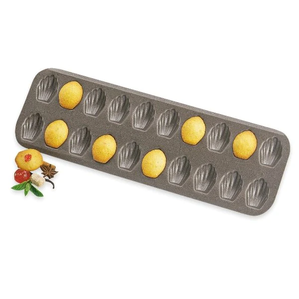 Plaque 20 mini-madeleines acier revêtu anti-adhérent Mathon
