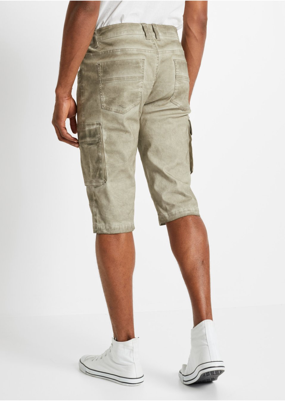 Bermuda long cargo extensible confort pour le ventre, Regular Fit