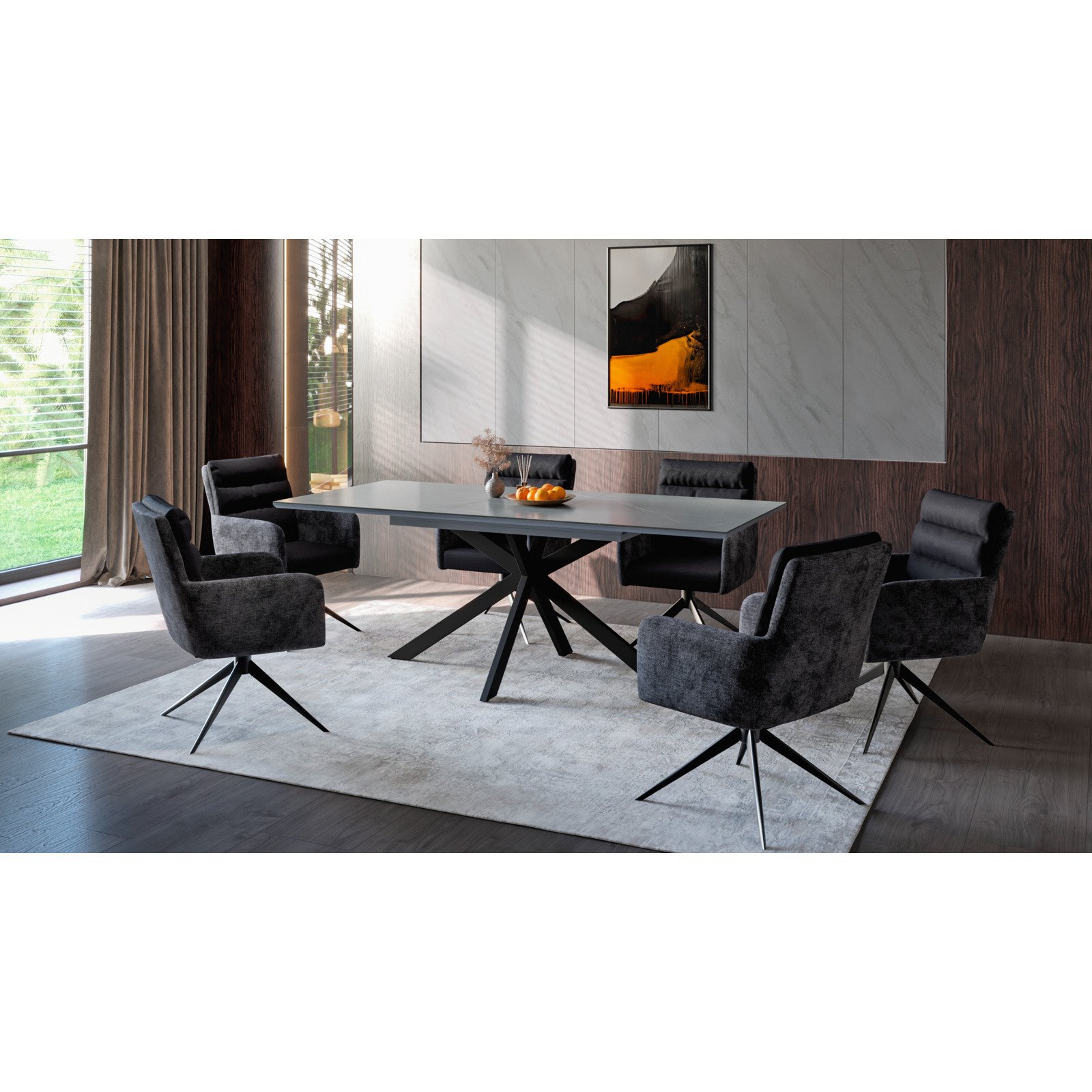 Tisch Chiara Sintered Stone Marmor-Optik 160/200 x 76 x 90 cm