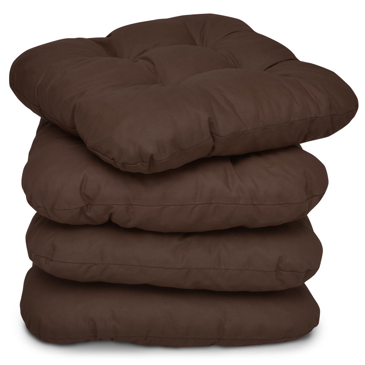 Beautissu Lisa stoelkussen 40x40x8cm chocoladebruin (4 stuks)