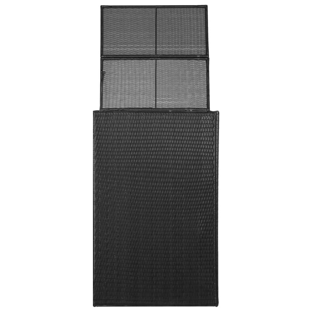 Abri de poubelle simple noir 76x78x120 cm résine tressée