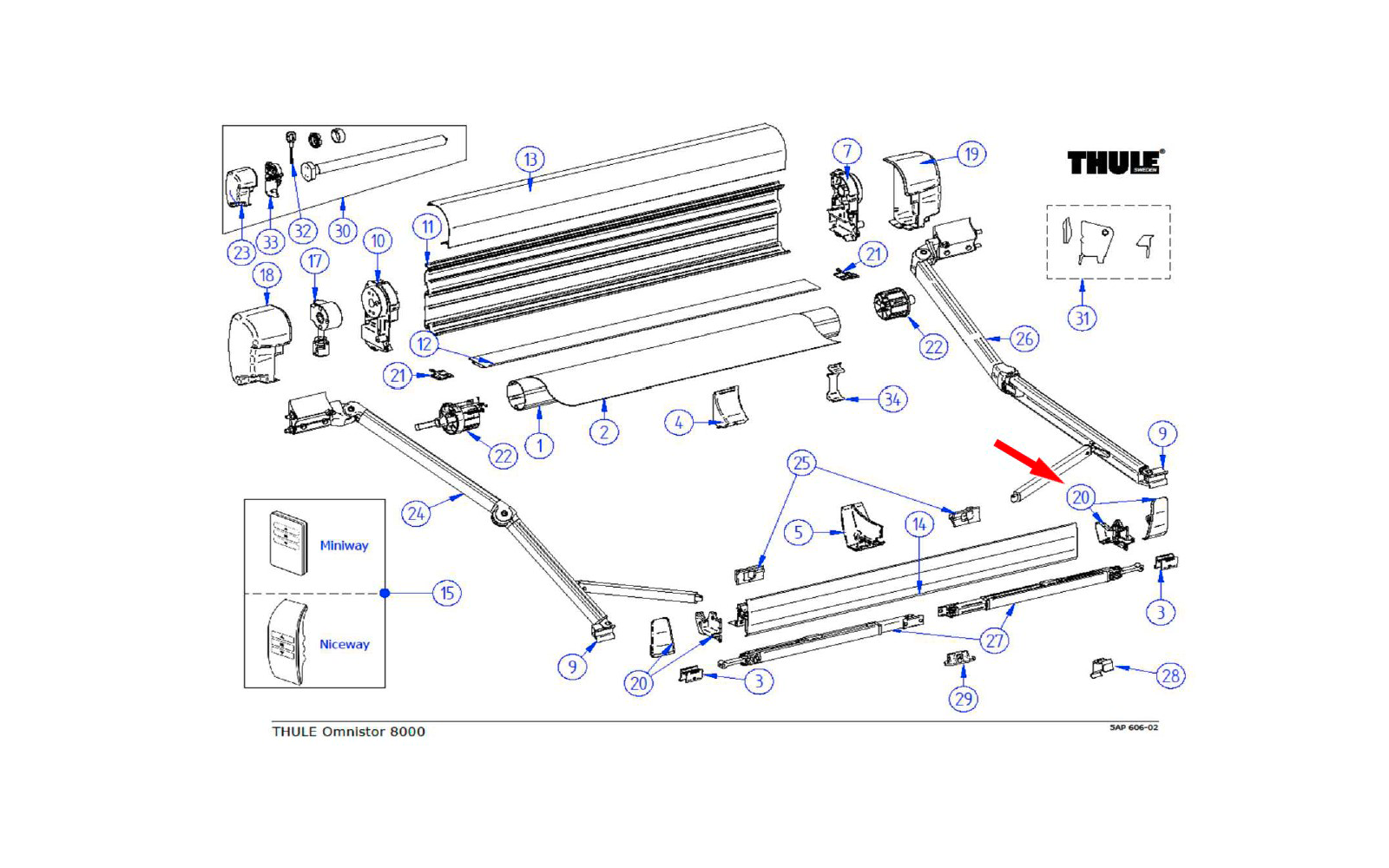 Thule Frontblendenendkappen passend zu Thule Omnistor 8000