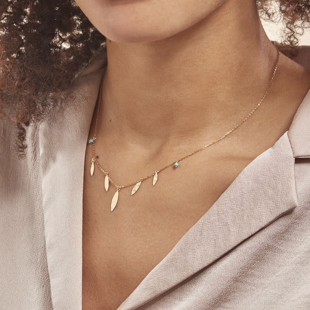 Collier Or Jaune Jehannet Turquoise