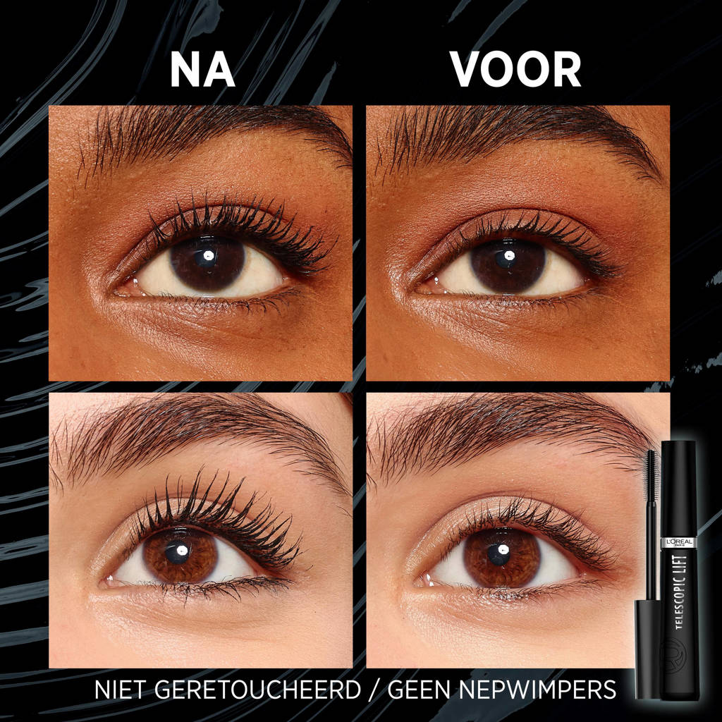 Mascara geeft bij warm weer snel afTelescopic Lift mascara - zwart