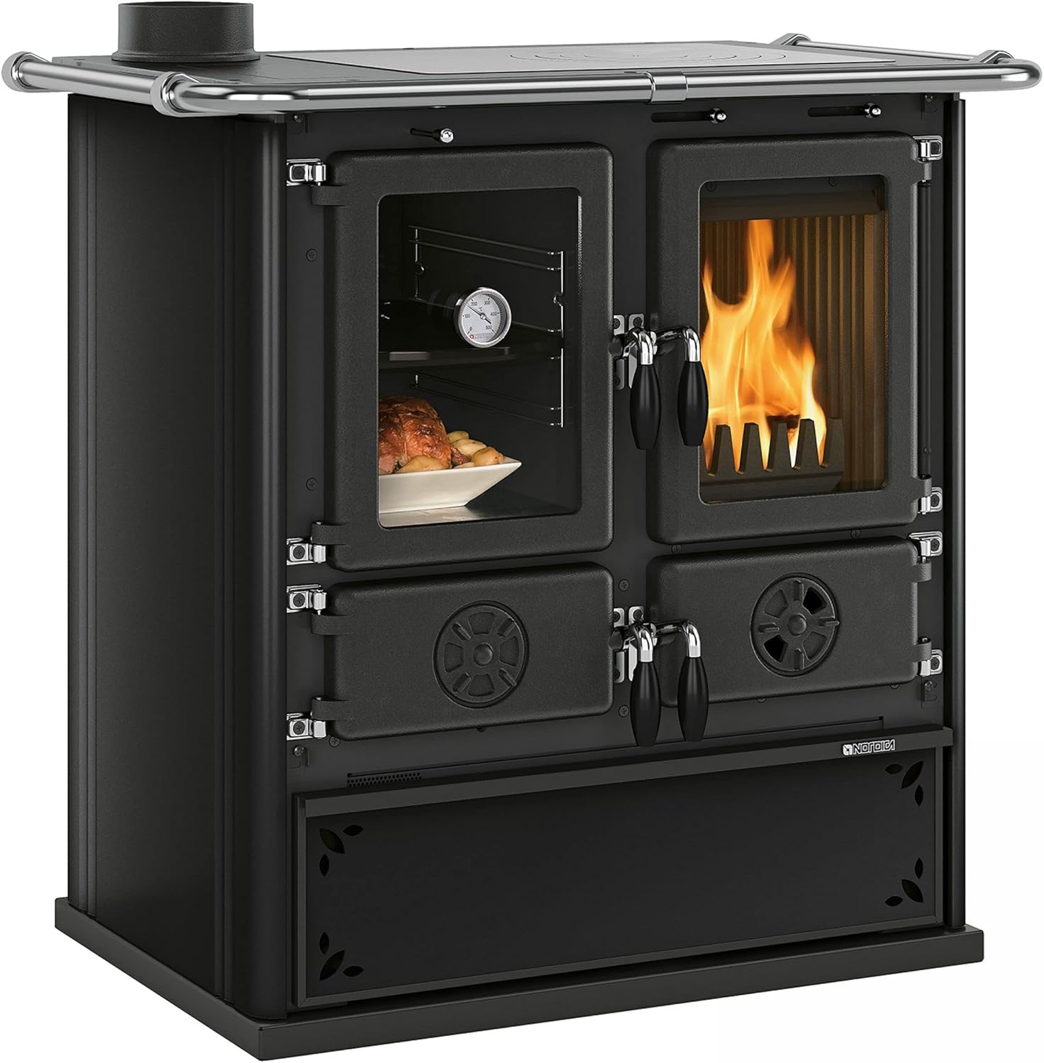 La Nordica 7013136 Rosetta Sinistra BII Steel Küchenofen Schwarz/A