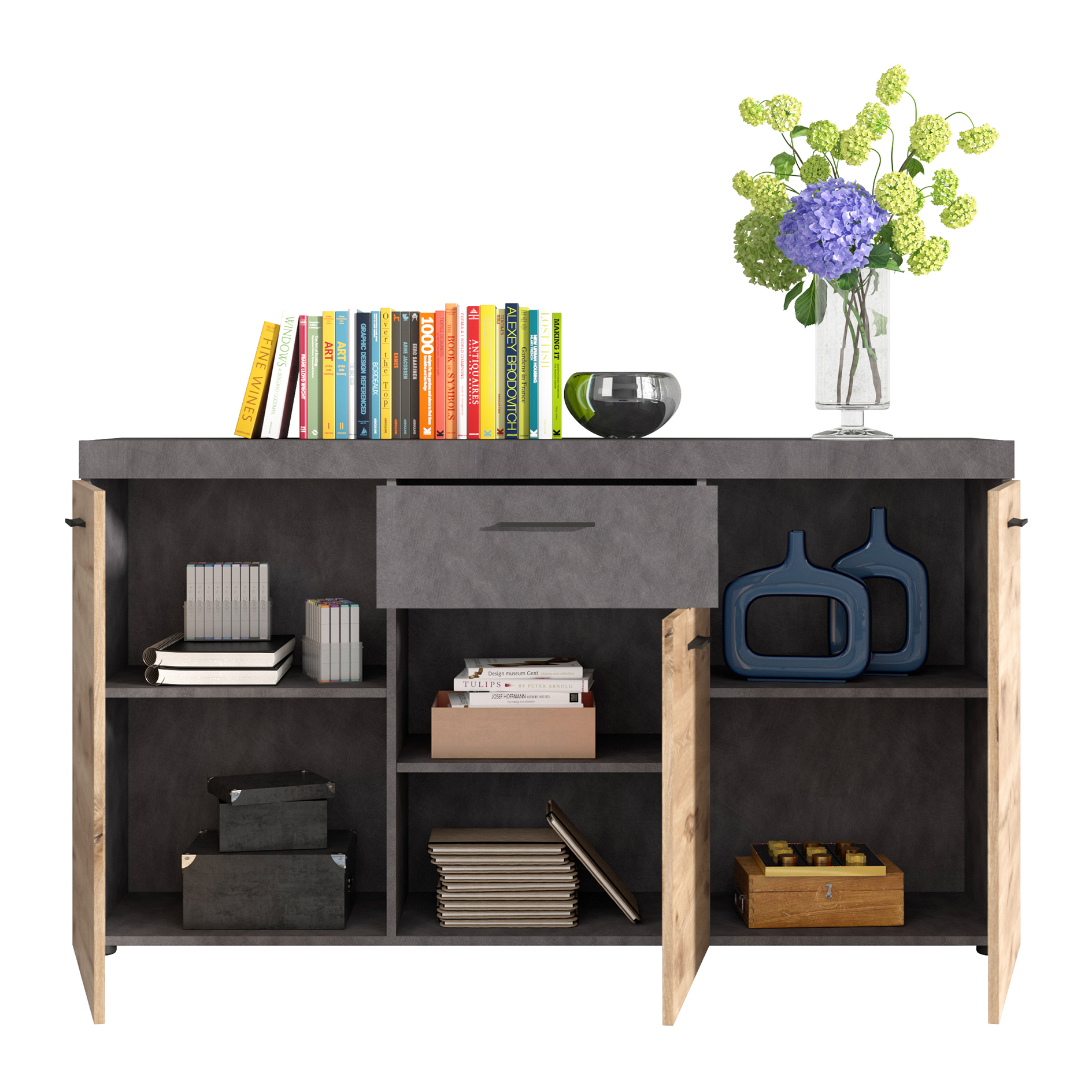 Sideboard SWIFT - Matera - Nox Oak - 160 cm breit