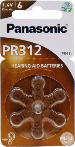 Panasonic Batterie Appareil Oreille Brun PR312 6 Pièces